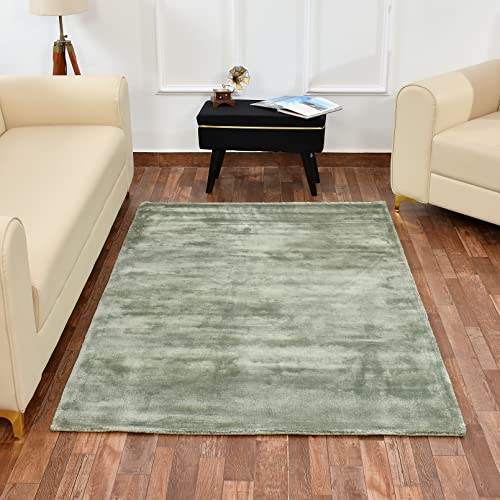 TIB Jute Braided Floor Rug Boho Bedside Living Room Carpet Rug -Beige, 90  cm Round, Border-Chindi